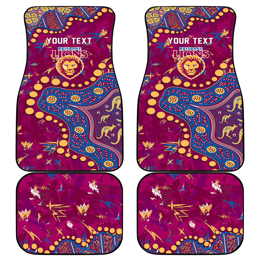 Personalized Brisbane Lions Car Mats Aboriginal Pattern with Graffiti Style