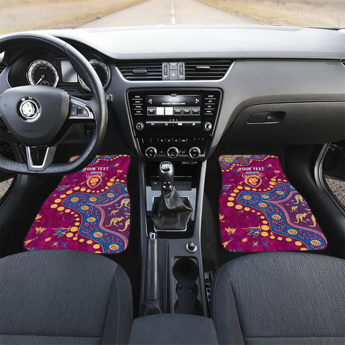Personalized Brisbane Lions Car Mats Aboriginal Pattern with Graffiti Style