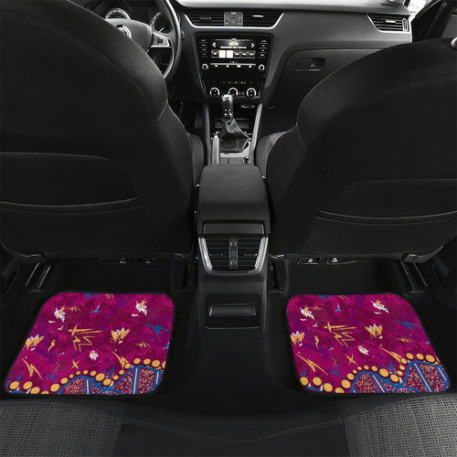 Personalized Brisbane Lions Car Mats Aboriginal Pattern with Graffiti Style