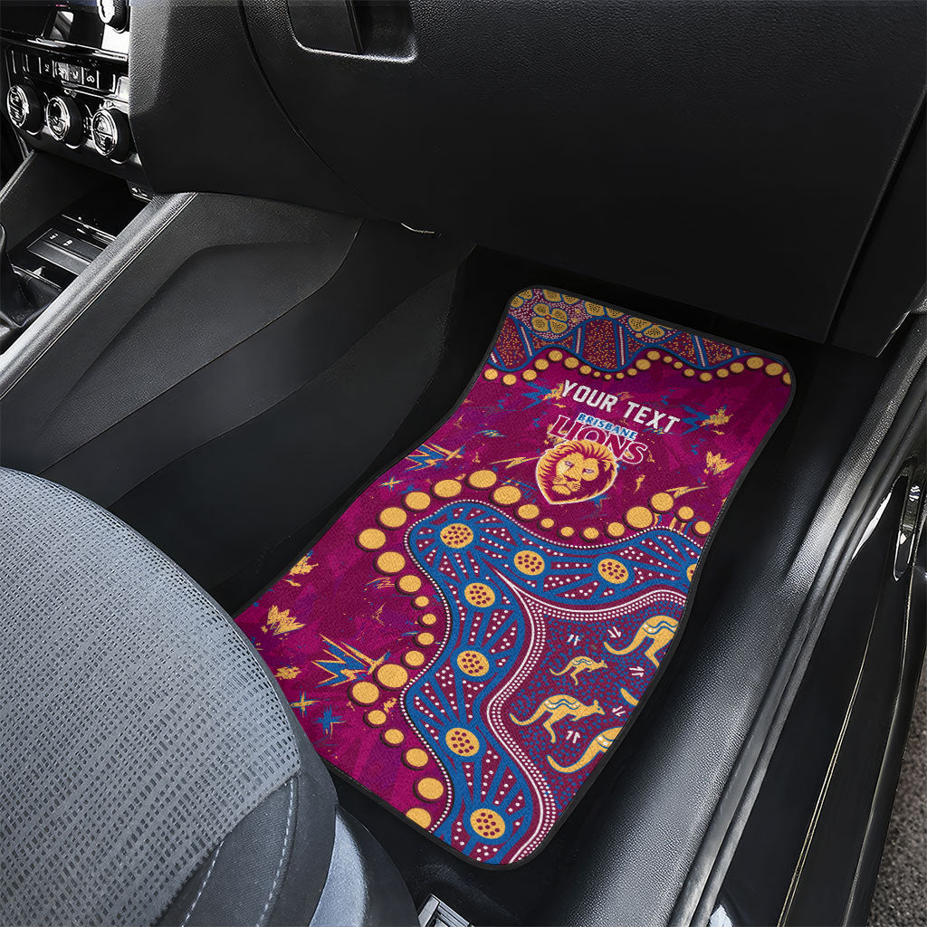 Personalized Brisbane Lions Car Mats Aboriginal Pattern with Graffiti Style