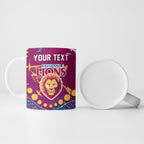 Personalized Brisbane Lions Ceramic Mug Aboriginal Pattern with Graffiti Style