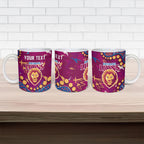 Personalized Brisbane Lions Ceramic Mug Aboriginal Pattern with Graffiti Style