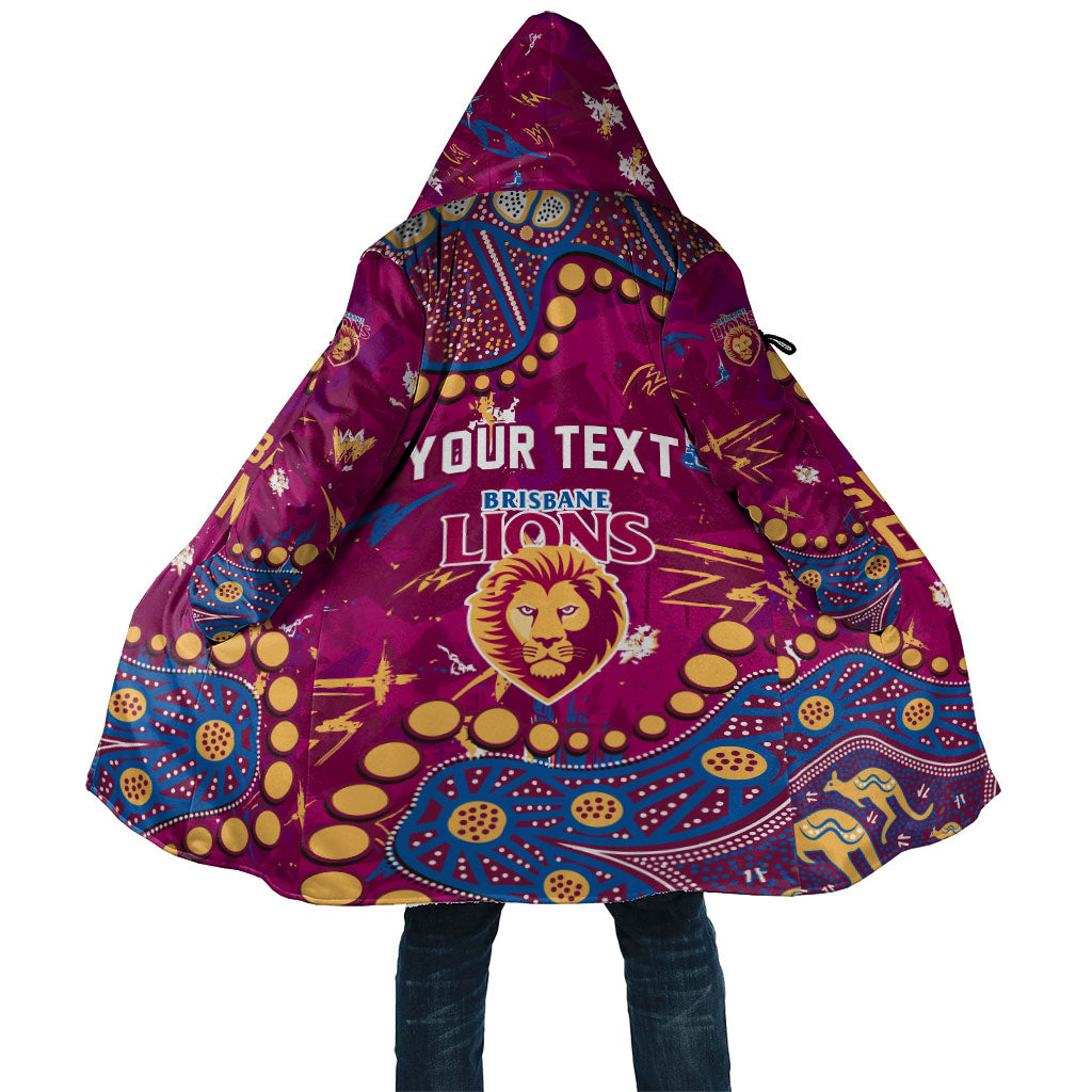 Personalized Brisbane Lions Cloak Aboriginal Pattern with Graffiti Style