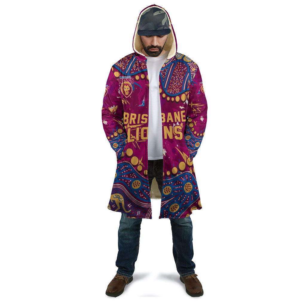 Personalized Brisbane Lions Cloak Aboriginal Pattern with Graffiti Style