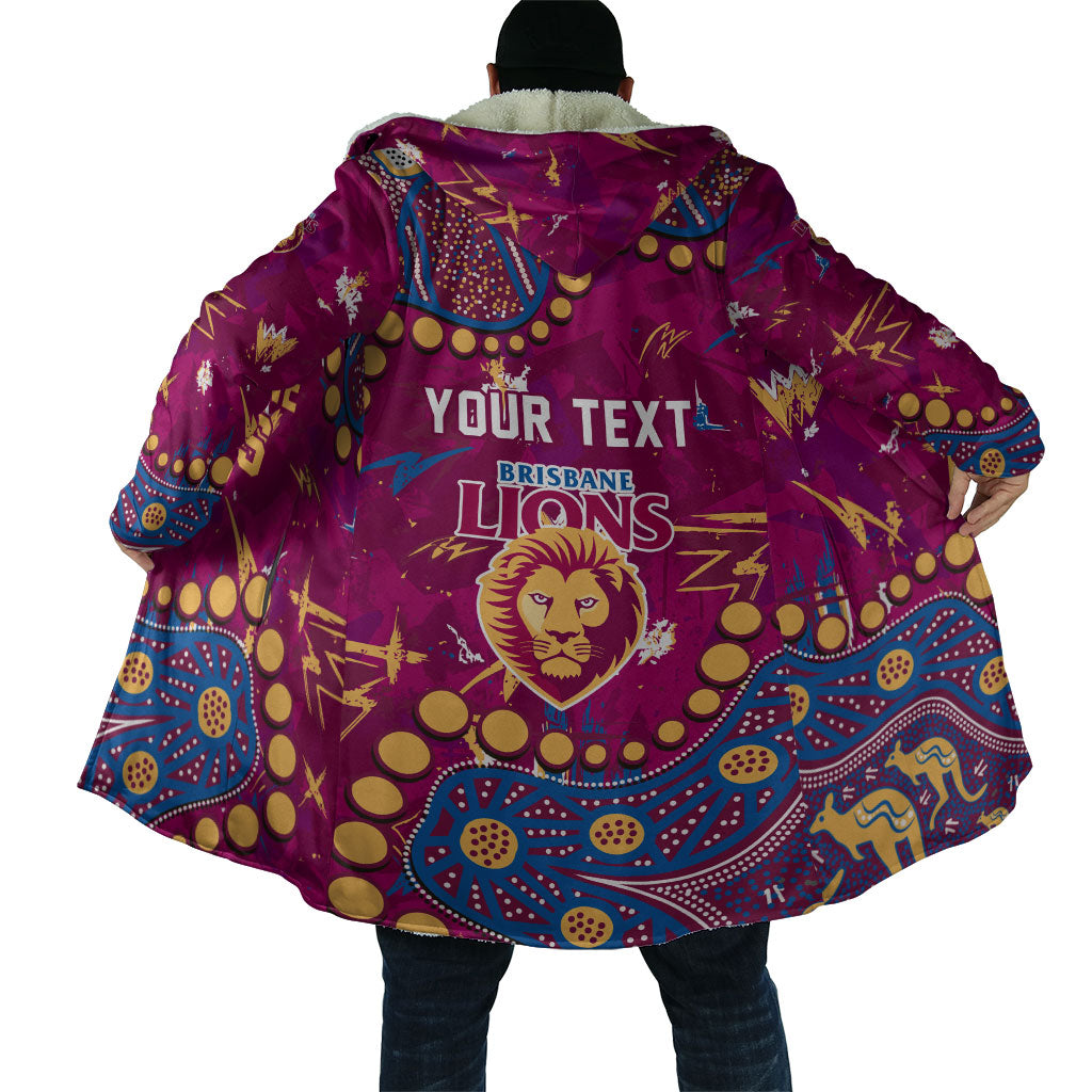 Personalized Brisbane Lions Cloak Aboriginal Pattern with Graffiti Style