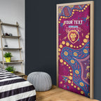 Personalized Brisbane Lions Door Cover Aboriginal Pattern with Graffiti Style
