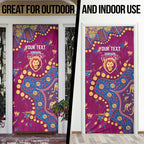 Personalized Brisbane Lions Door Cover Aboriginal Pattern with Graffiti Style