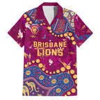 Personalized Brisbane Lions Family Matching Mermaid Dress and Hawaiian Shirt Aboriginal Pattern with Graffiti Style