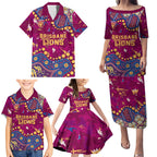 Personalized Brisbane Lions Family Matching Puletasi and Hawaiian Shirt Aboriginal Pattern with Graffiti Style