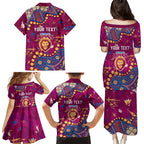 Personalized Brisbane Lions Family Matching Puletasi and Hawaiian Shirt Aboriginal Pattern with Graffiti Style