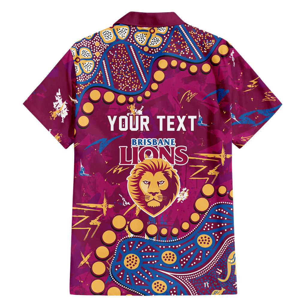 Personalized Brisbane Lions Family Matching Puletasi and Hawaiian Shirt Aboriginal Pattern with Graffiti Style