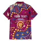 Personalized Brisbane Lions Family Matching Summer Maxi Dress and Hawaiian Shirt Aboriginal Pattern with Graffiti Style