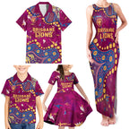 Personalized Brisbane Lions Family Matching Tank Maxi Dress and Hawaiian Shirt Aboriginal Pattern with Graffiti Style