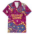 Personalized Brisbane Lions Family Matching Tank Maxi Dress and Hawaiian Shirt Aboriginal Pattern with Graffiti Style