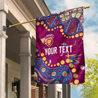 Personalized Brisbane Lions Garden Flag Aboriginal Pattern with Graffiti Style