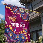 Personalized Brisbane Lions Garden Flag Aboriginal Pattern with Graffiti Style