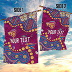 Personalized Brisbane Lions Garden Flag Aboriginal Pattern with Graffiti Style