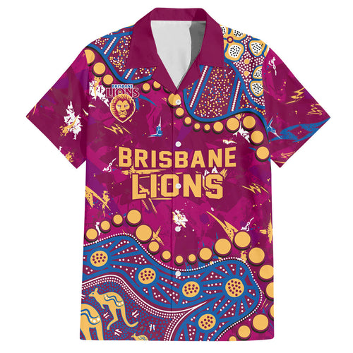 Personalized Brisbane Lions Hawaiian Shirt Aboriginal Pattern with Graffiti Style