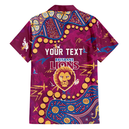 Personalized Brisbane Lions Hawaiian Shirt Aboriginal Pattern with Graffiti Style