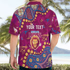 Personalized Brisbane Lions Hawaiian Shirt Aboriginal Pattern with Graffiti Style