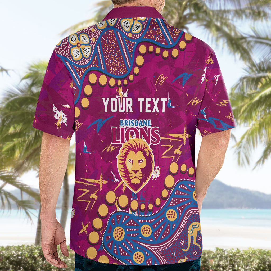 Personalized Brisbane Lions Hawaiian Shirt Aboriginal Pattern with Graffiti Style