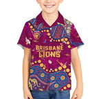 Personalized Brisbane Lions Hawaiian Shirt Aboriginal Pattern with Graffiti Style