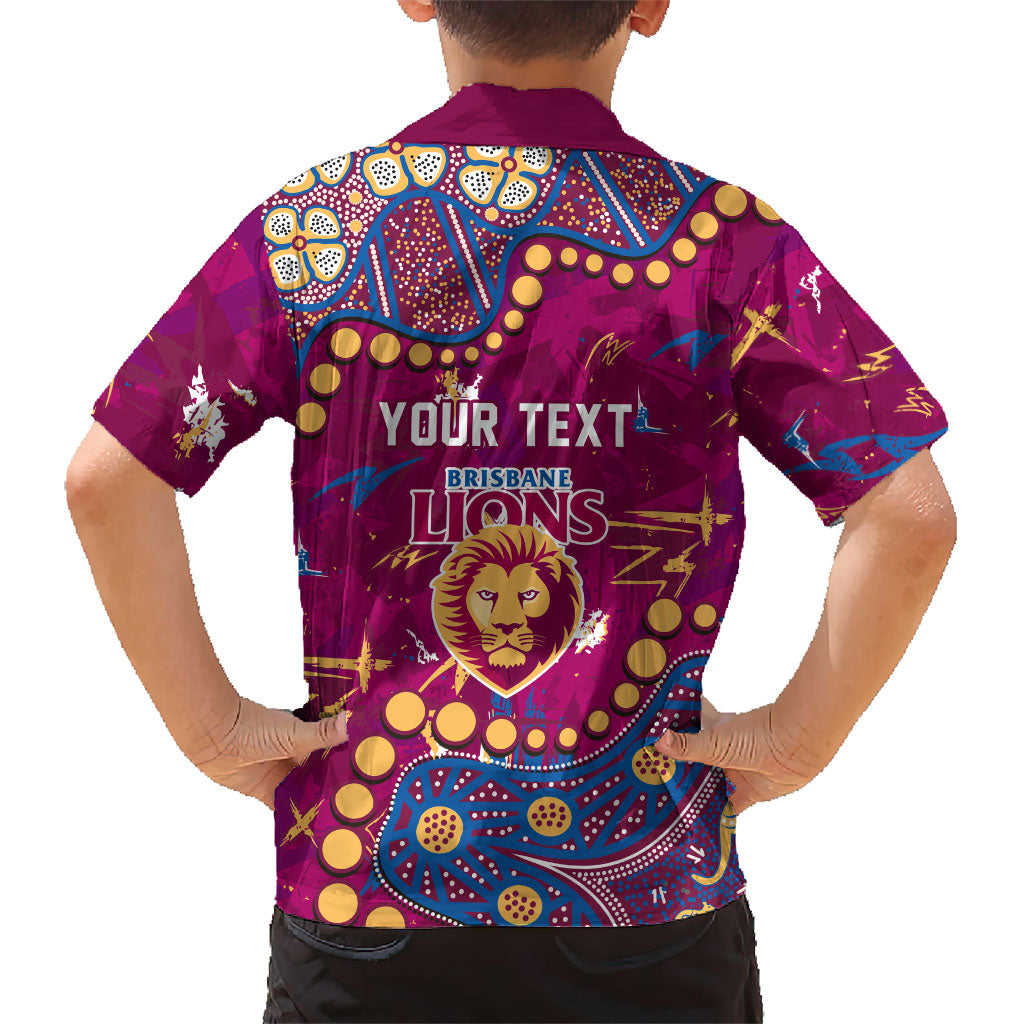 Personalized Brisbane Lions Hawaiian Shirt Aboriginal Pattern with Graffiti Style