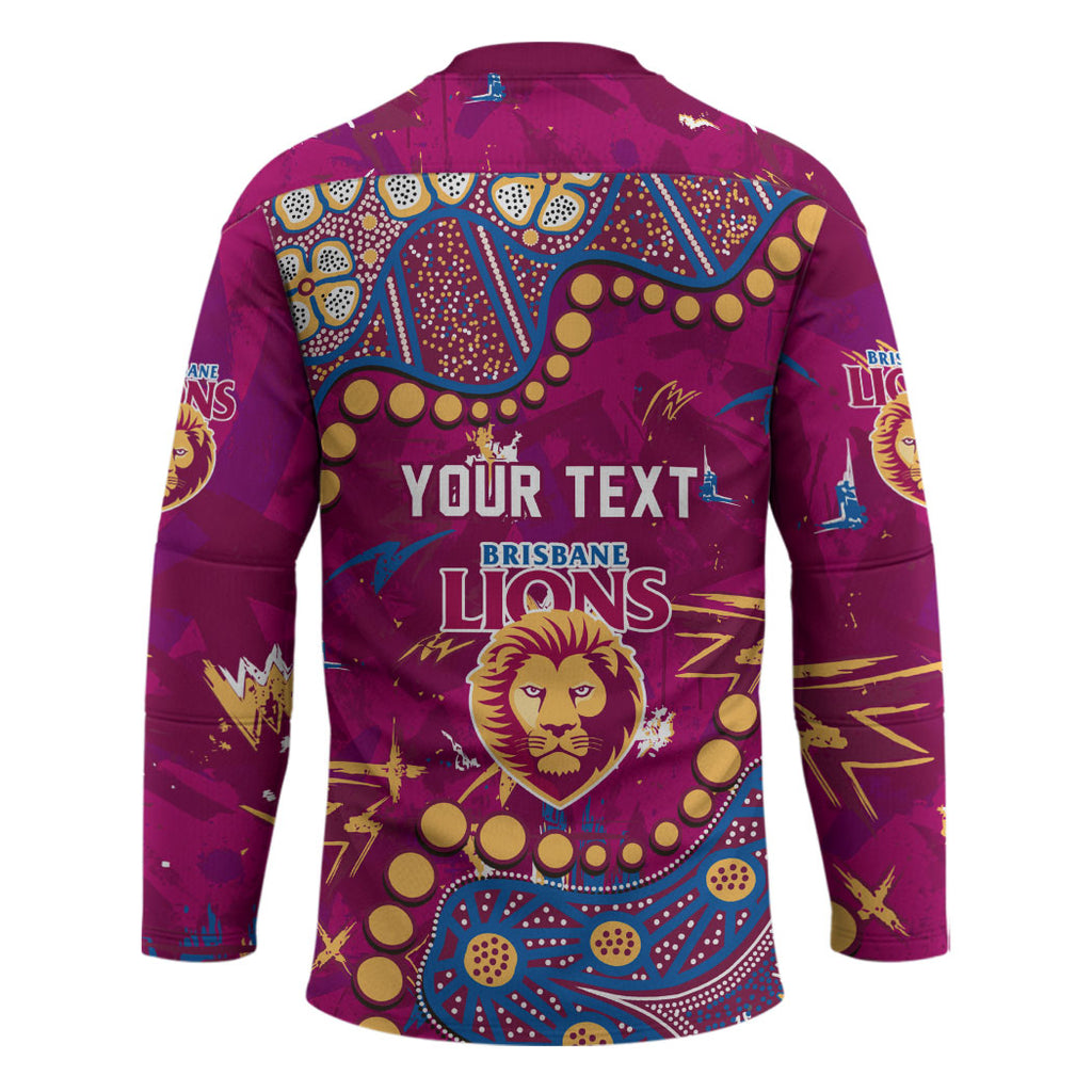 Personalized Brisbane Lions Hockey Jersey Aboriginal Pattern with Graffiti Style