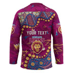 Personalized Brisbane Lions Hockey Jersey Aboriginal Pattern with Graffiti Style