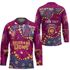 Personalized Brisbane Lions Hockey Jersey Aboriginal Pattern with Graffiti Style