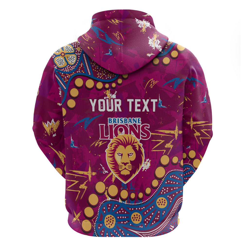Personalized Brisbane Lions Hoodie Aboriginal Pattern with Graffiti Style