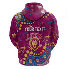 Personalized Brisbane Lions Hoodie Aboriginal Pattern with Graffiti Style