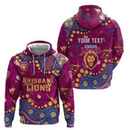 Personalized Brisbane Lions Hoodie Aboriginal Pattern with Graffiti Style