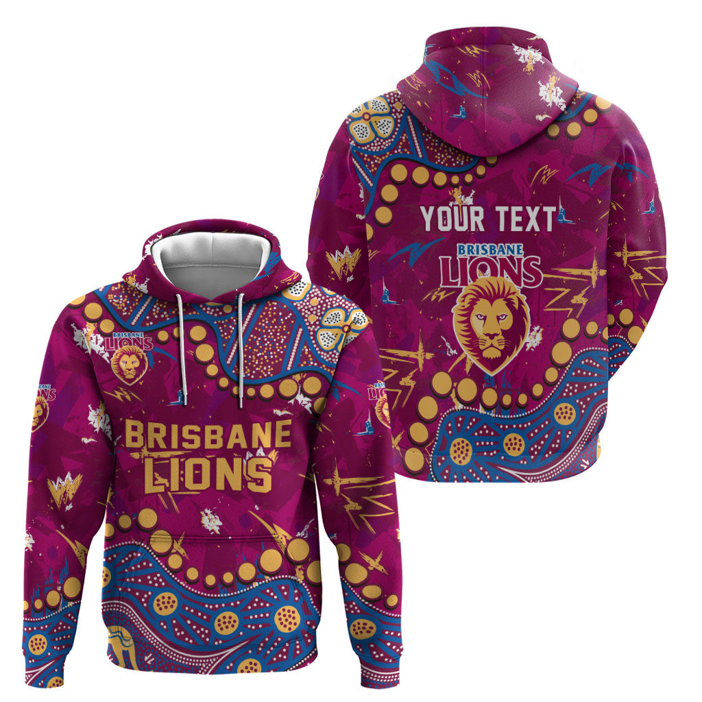 Personalized Brisbane Lions Hoodie Aboriginal Pattern with Graffiti Style