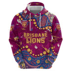 Personalized Brisbane Lions Hoodie Aboriginal Pattern with Graffiti Style