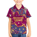 Personalized Brisbane Lions Kid Hawaiian Shirt Aboriginal Pattern with Graffiti Style