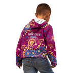 Personalized Brisbane Lions Kid Hoodie Aboriginal Pattern with Graffiti Style