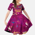 Personalized Brisbane Lions Kid Short Sleeve Dress Aboriginal Pattern with Graffiti Style