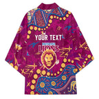Personalized Brisbane Lions Kimono Aboriginal Pattern with Graffiti Style