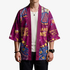 Personalized Brisbane Lions Kimono Aboriginal Pattern with Graffiti Style