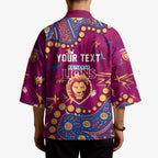 Personalized Brisbane Lions Kimono Aboriginal Pattern with Graffiti Style