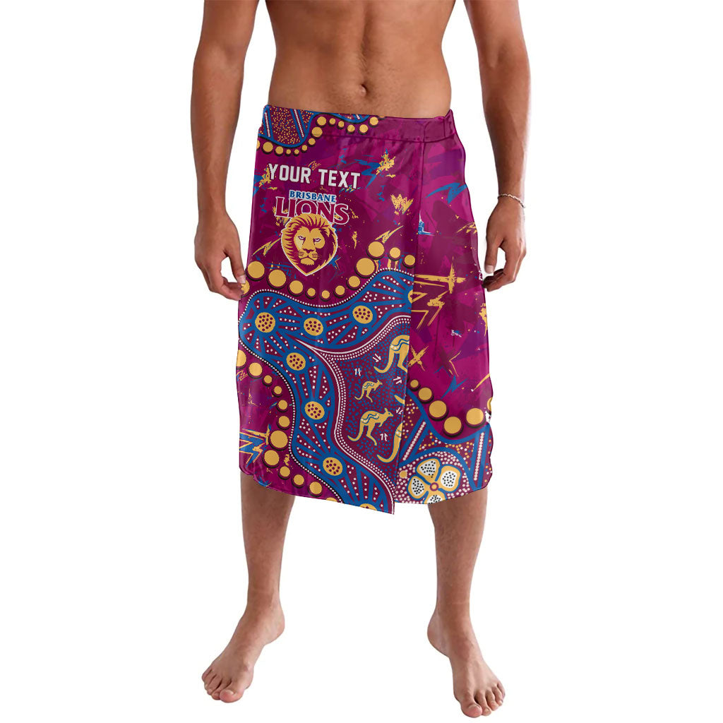 Personalized Brisbane Lions Lavalava Aboriginal Pattern with Graffiti Style