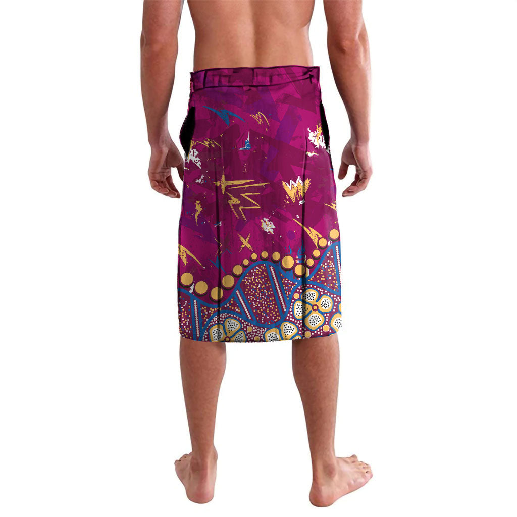Personalized Brisbane Lions Lavalava Aboriginal Pattern with Graffiti Style