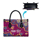 Personalized Brisbane Lions Leather Bag Aboriginal Pattern with Graffiti Style