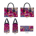 Personalized Brisbane Lions Leather Bag Aboriginal Pattern with Graffiti Style