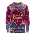 Personalized Brisbane Lions Long Sleeve Shirt Aboriginal Pattern with Graffiti Style