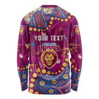 Personalized Brisbane Lions Long Sleeve Shirt Aboriginal Pattern with Graffiti Style