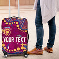 Personalized Brisbane Lions Luggage Cover Aboriginal Pattern with Graffiti Style