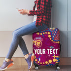 Personalized Brisbane Lions Luggage Cover Aboriginal Pattern with Graffiti Style