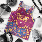 Personalized Brisbane Lions Men Tank Top Aboriginal Pattern with Graffiti Style